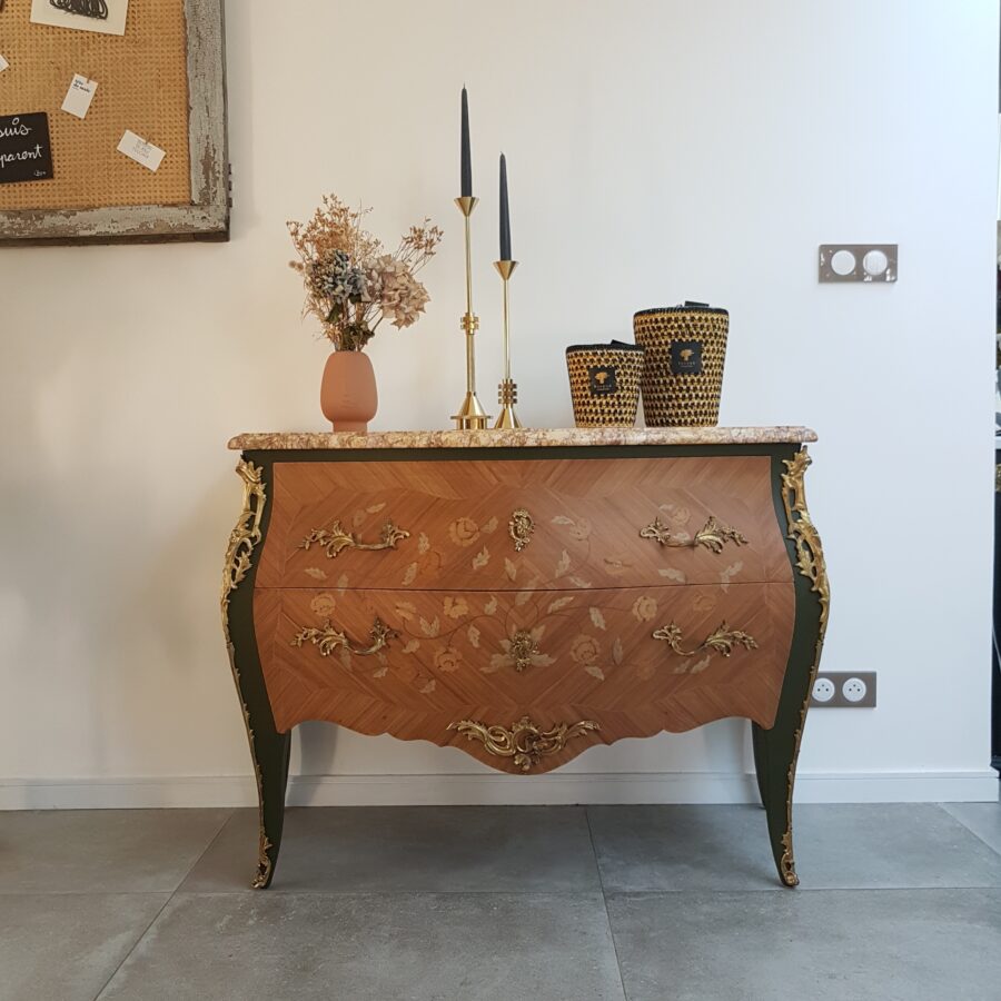 Commode de style Louis XV Kaki&Wood