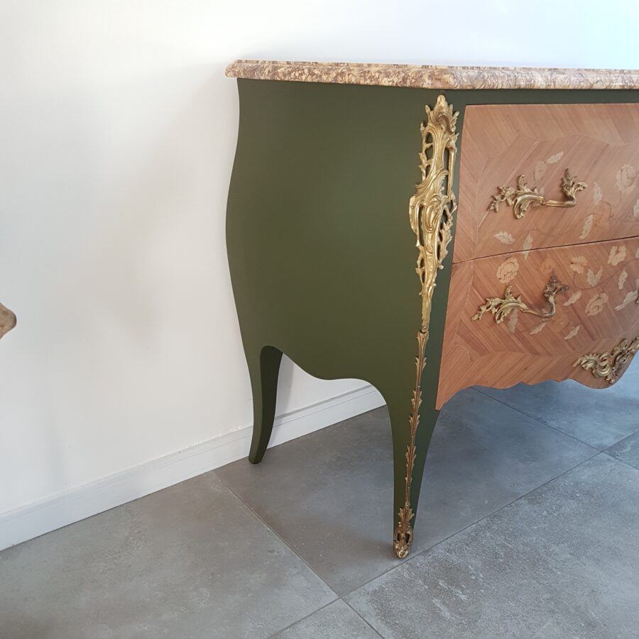 Commode de style Louis XV Kaki&Wood – Image 5