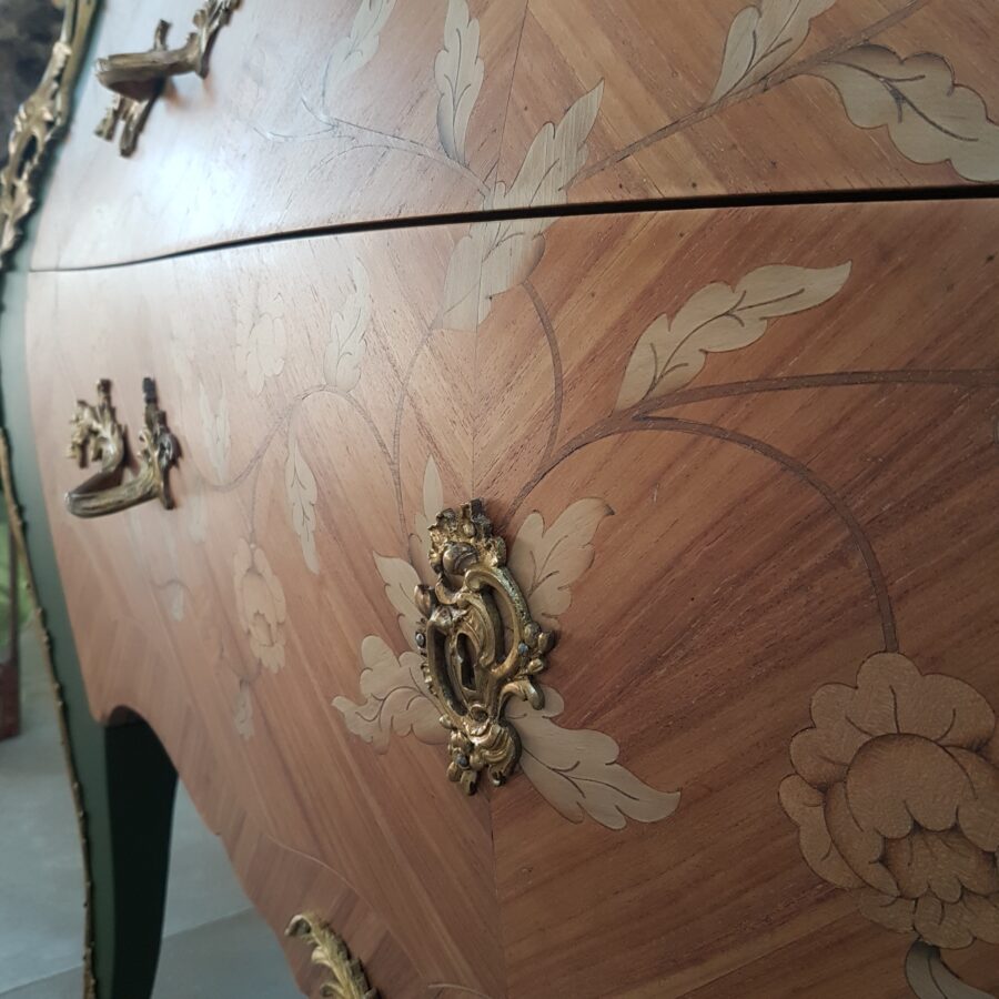 Commode de style Louis XV Kaki&Wood – Image 4