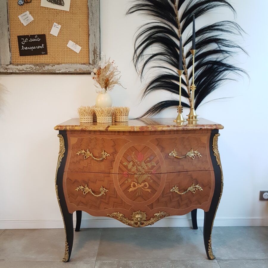 Commode de style Louis XV Black&Wood